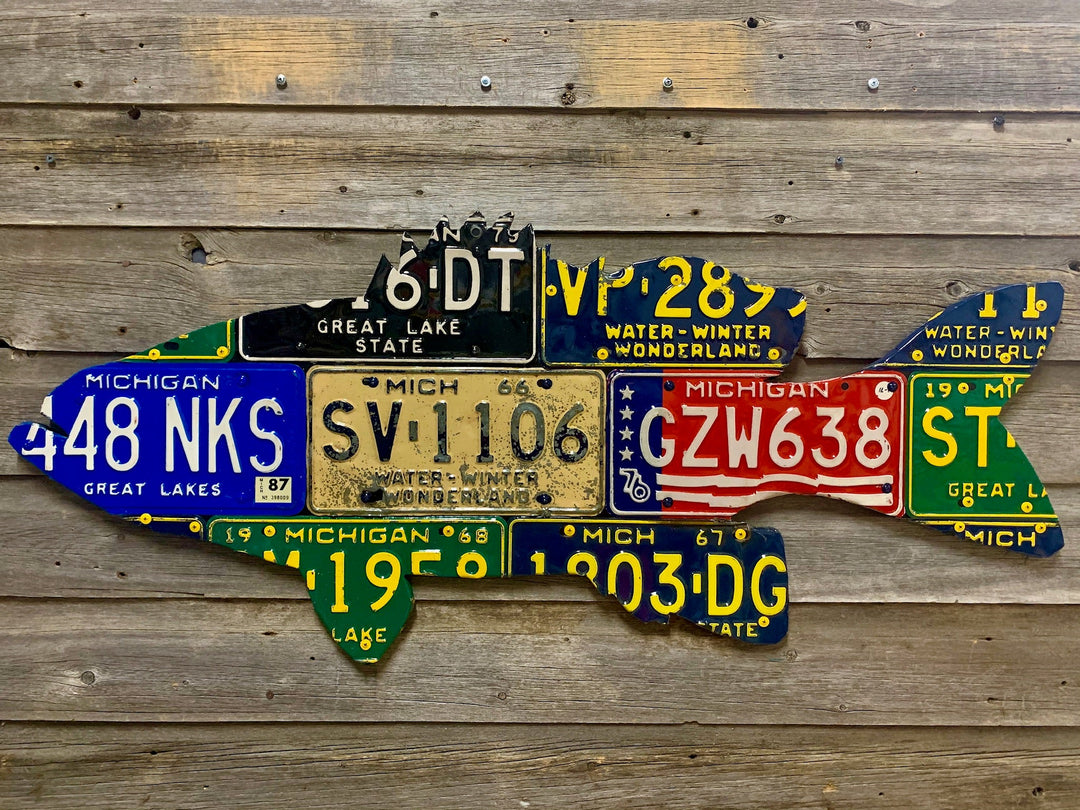 Michigan Smallmouth Bass License Plate Art