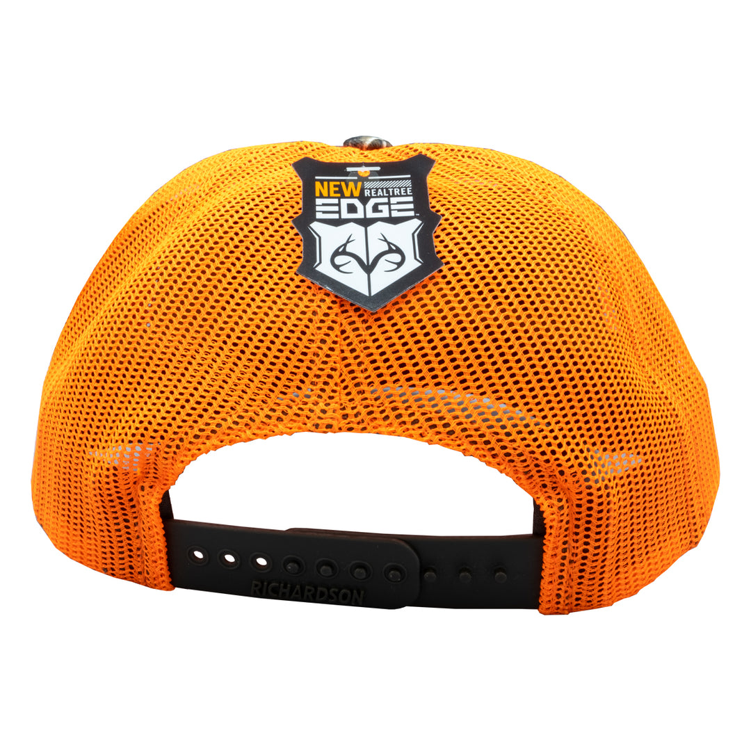 MTS Stamp Logo 112 Realtree Edge/Neon Orange Trucker