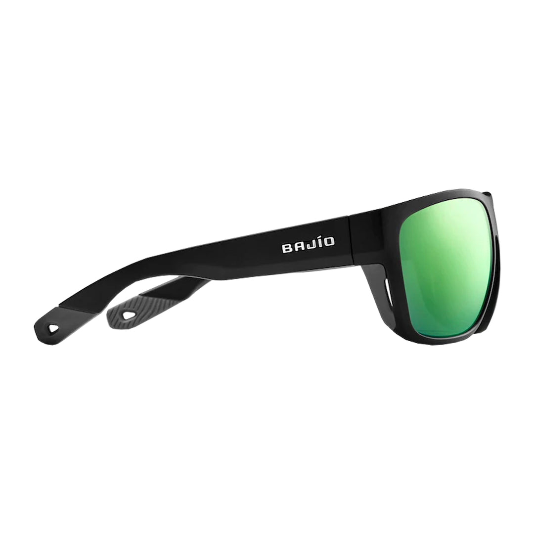 Bajio Sunglasses Las Rocas Black Matte Green Mirror Glass