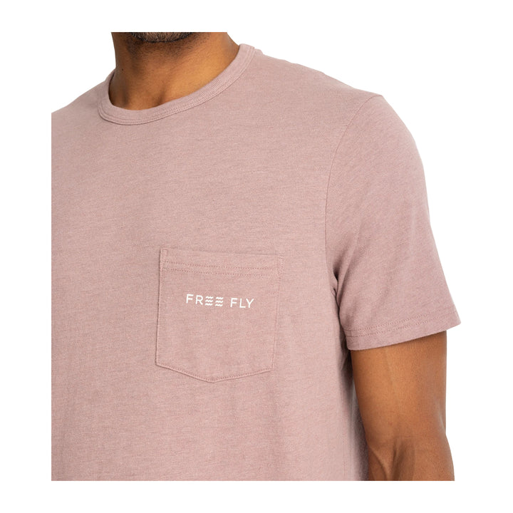 Free Fly Channel Markers Pocket Tee Heather Fig