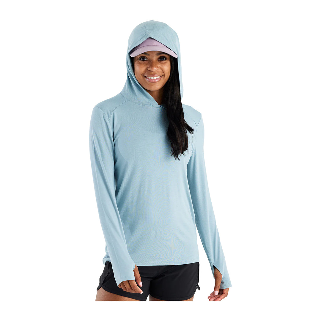 Free Fly Womens Bamboo Shade Hoodie II Ocean Mist