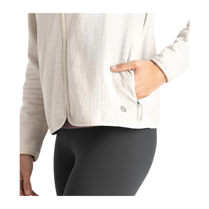 Free Fly Womens Gridback Fleece Jacket Stone