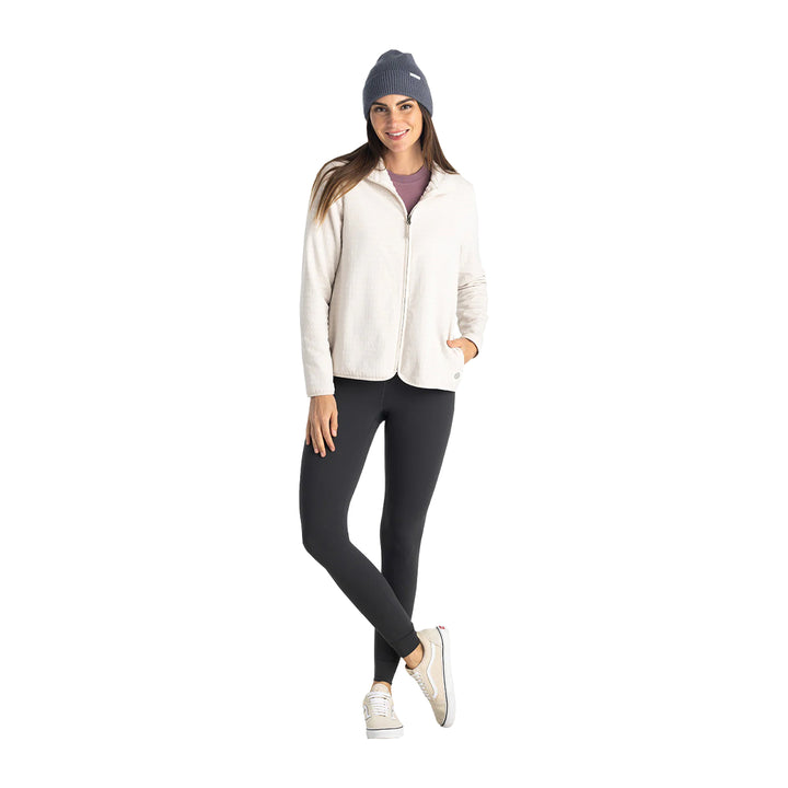 Free Fly Womens Gridback Fleece Jacket Stone