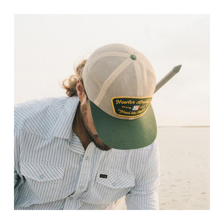 Howler Bros Unstructured Snapback Hats Feedstore : Tan / Green