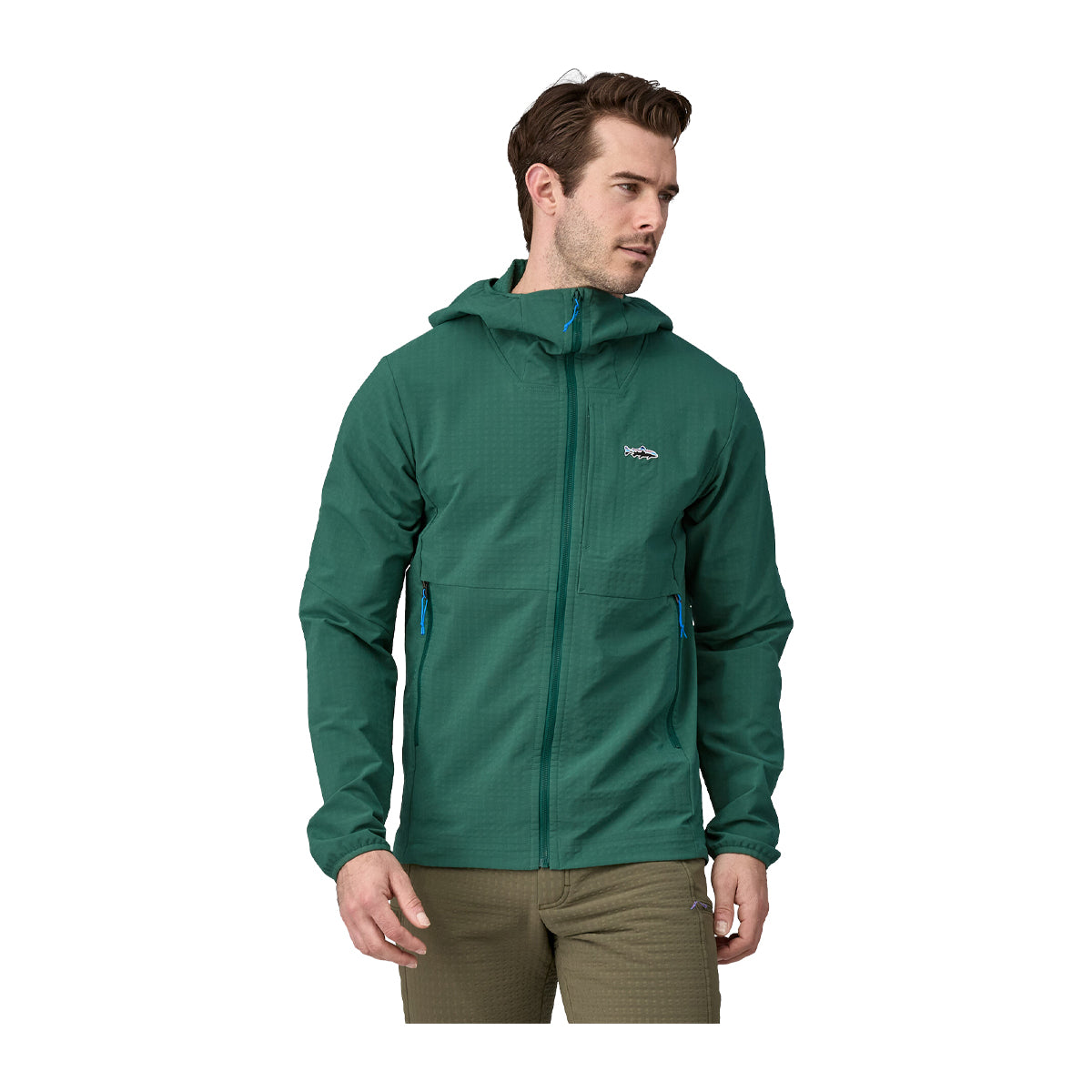 Patagonia Men s R1 TechFace Fitz Roy Trout Hoody Conifer Green L