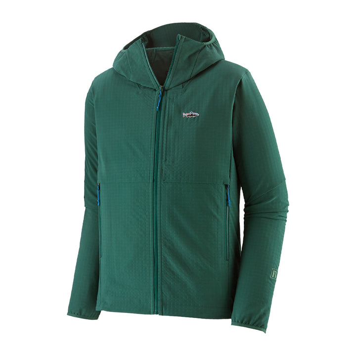 Patagonia R1 TechFace Fitz Roy Trout Hoody Conifer Green