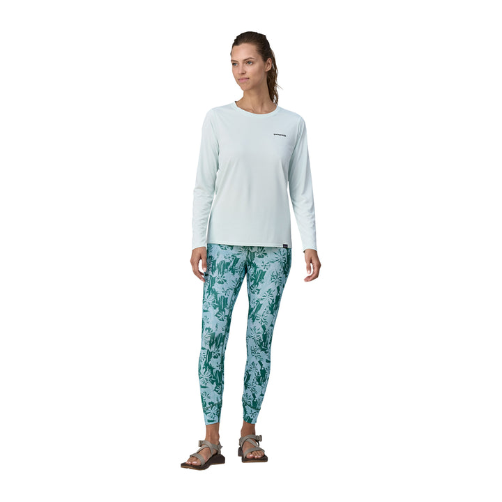 Patagonia Women's Tropic Comfort Sun Tights Cliffs and Waves: Wispy Green