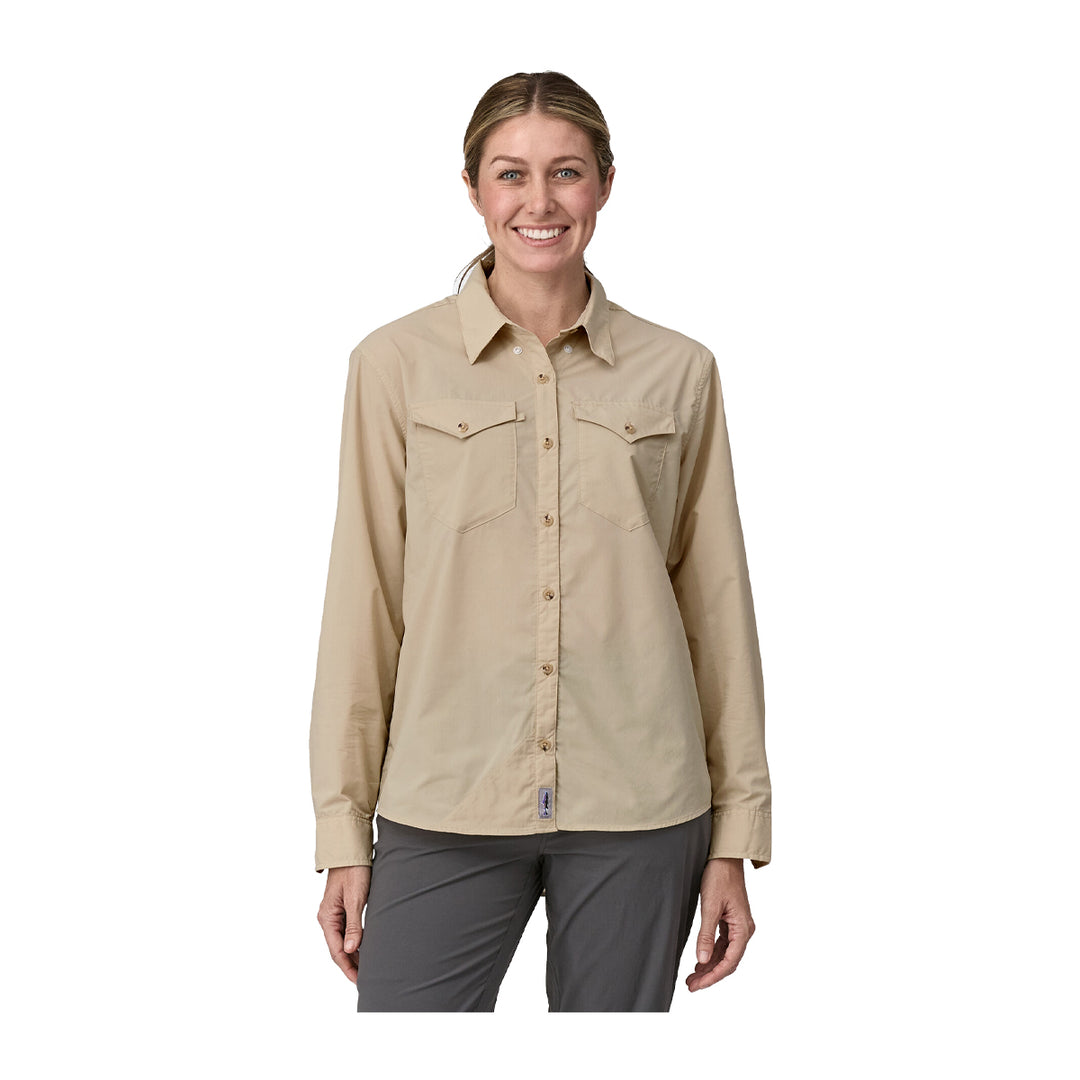 Patagonia Womens L/S Sun Stretch Shirt Pumice