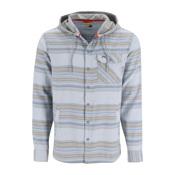 Simms Santee Flannel Hoody White/Pale Pine Blanket Stripe