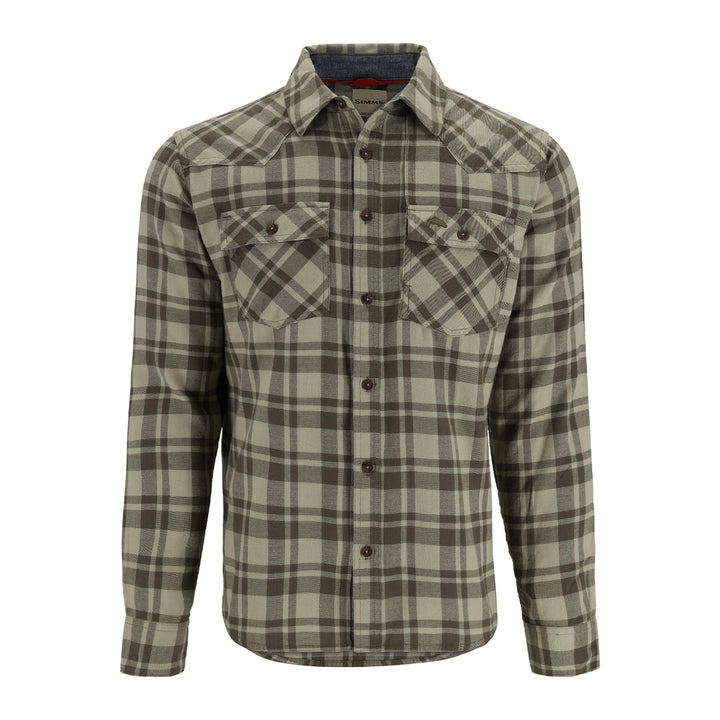 Simms Santee Flannel Pale Pine Shadow Box Plaid