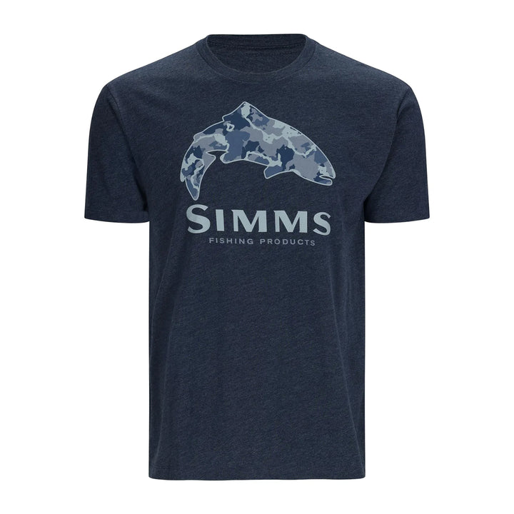 Simms Trout Regiment Camo Fill T-Shirt Navy Heather