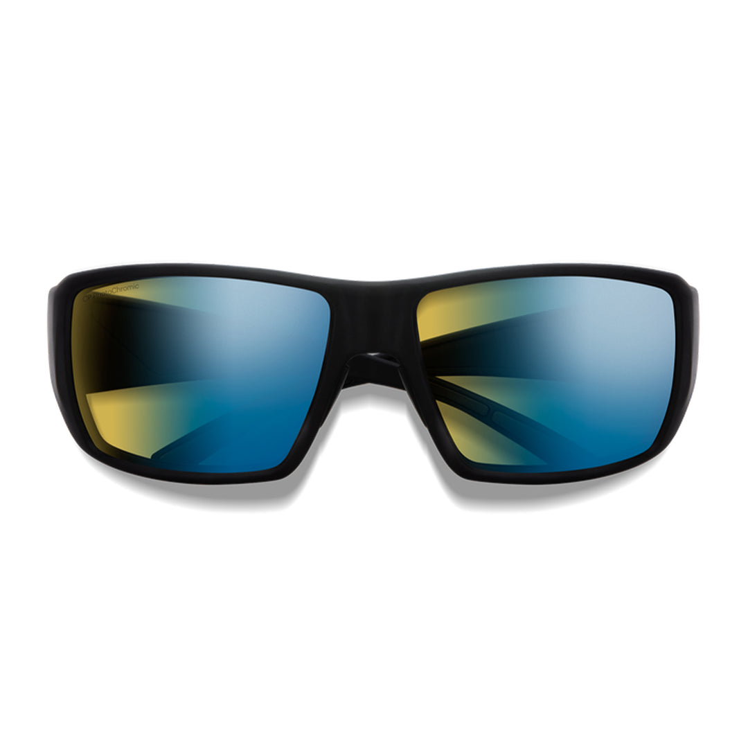 Smith Guide's Choice Sunglasses Matte Black ChromaPop Glass Polarchromic Yellow Blue Mirror