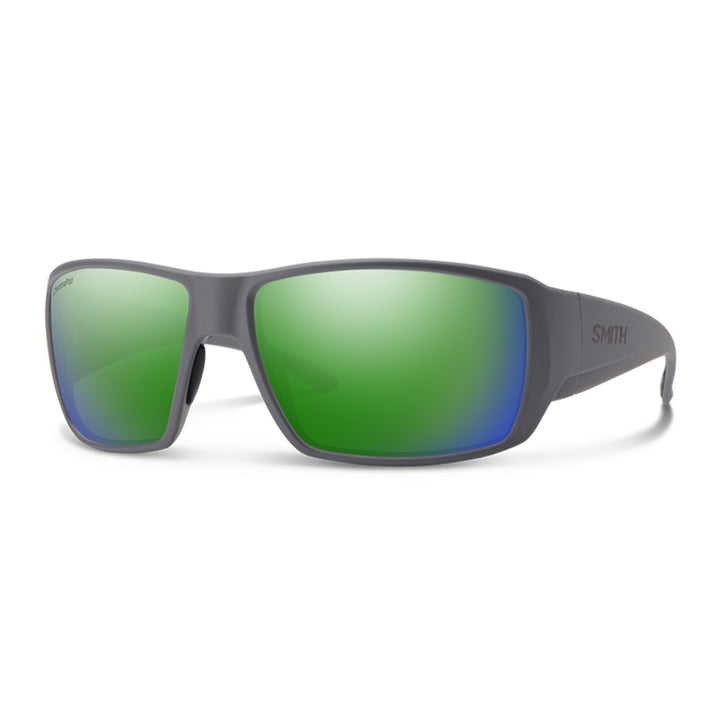 Smith Guide's Choice Sunglasses Matte Cement ChromaPop Polarized Green Mirror