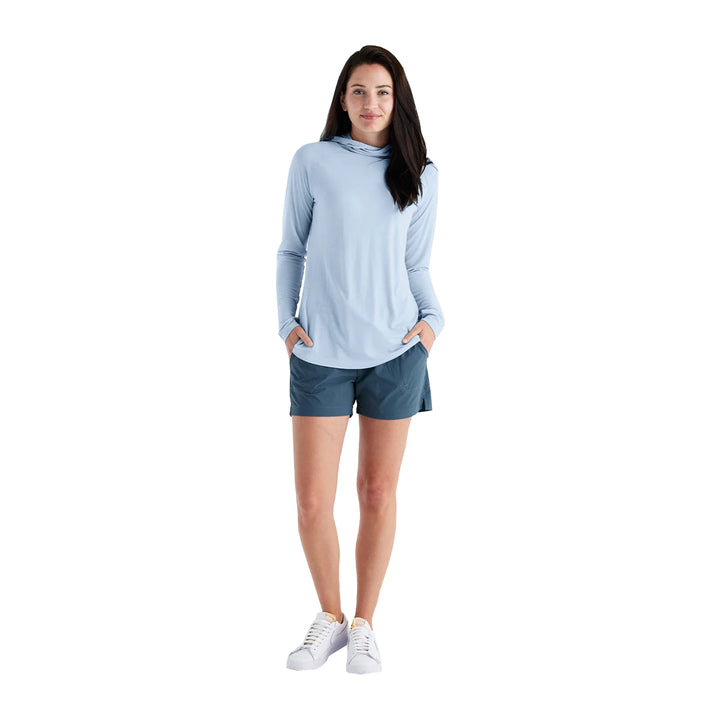 Free Fly Women's Bamboo Lightweight Hoodie II Clear Sky