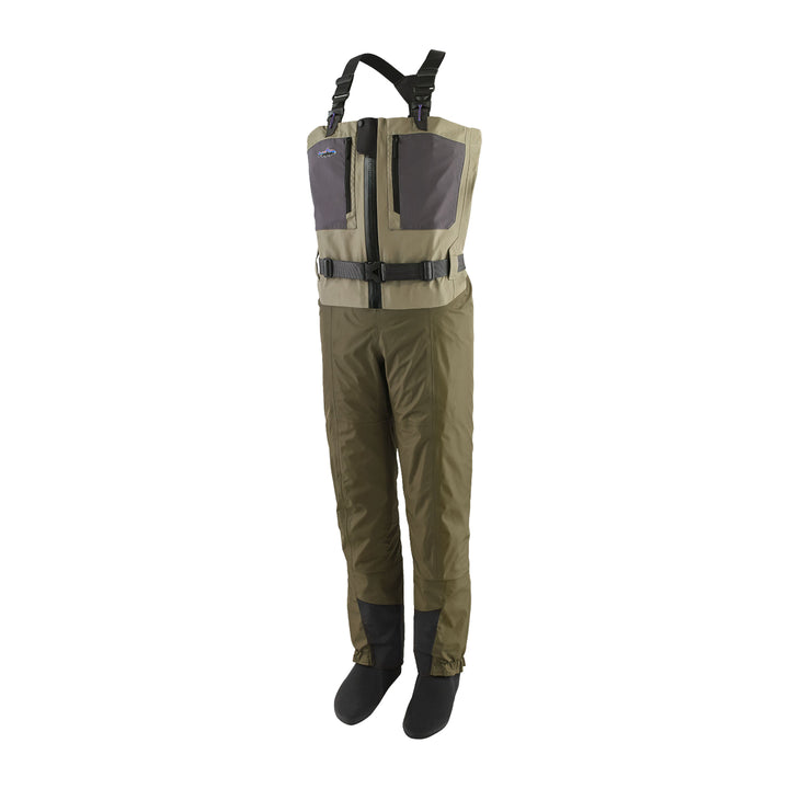 Patagonia Swiftcurrent Traverse Zip Front Waders River Rock Green