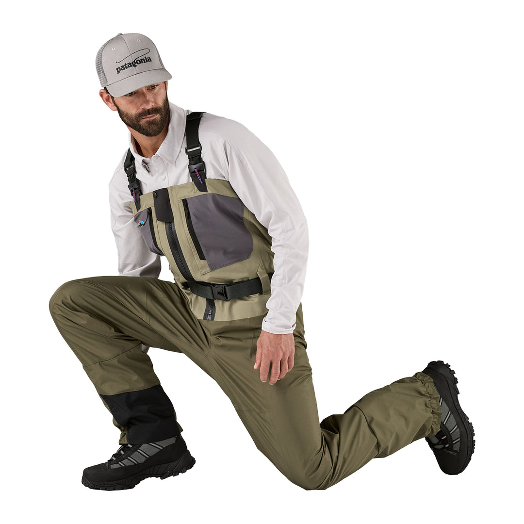 Patagonia Swiftcurrent Traverse Zip Front Waders River Rock Green