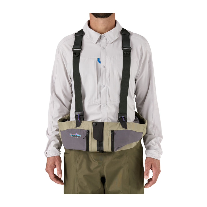 Patagonia Swiftcurrent Traverse Zip Front Waders River Rock Green