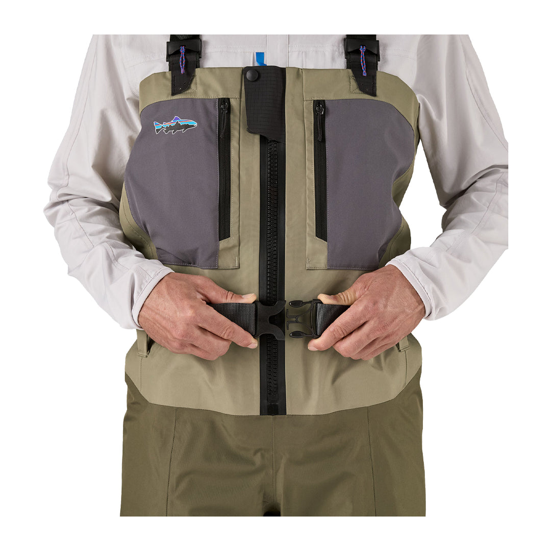 Patagonia Swiftcurrent Traverse Zip Front Waders River Rock Green