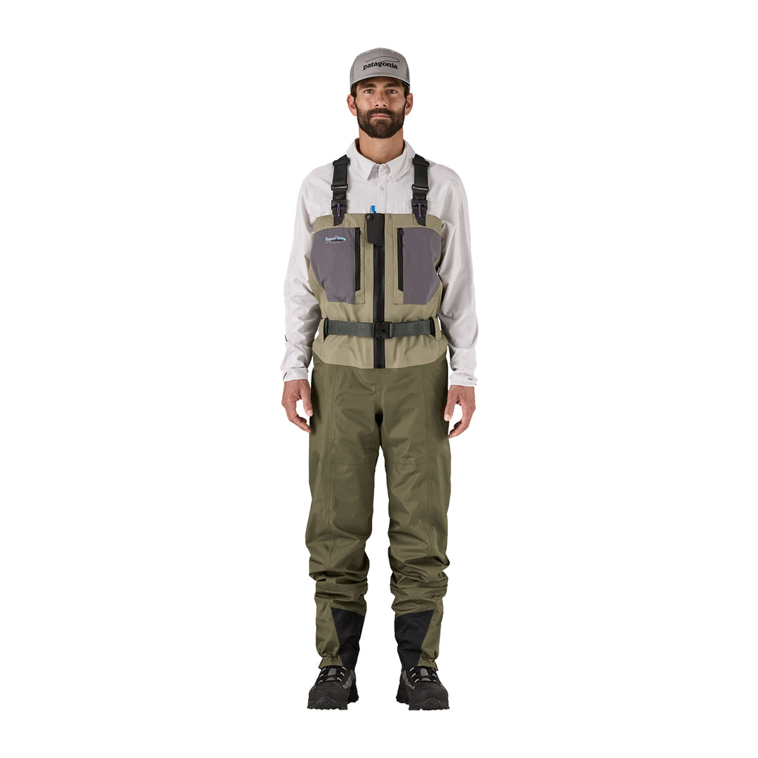 Patagonia Swiftcurrent Traverse Zip Front Waders River Rock Green