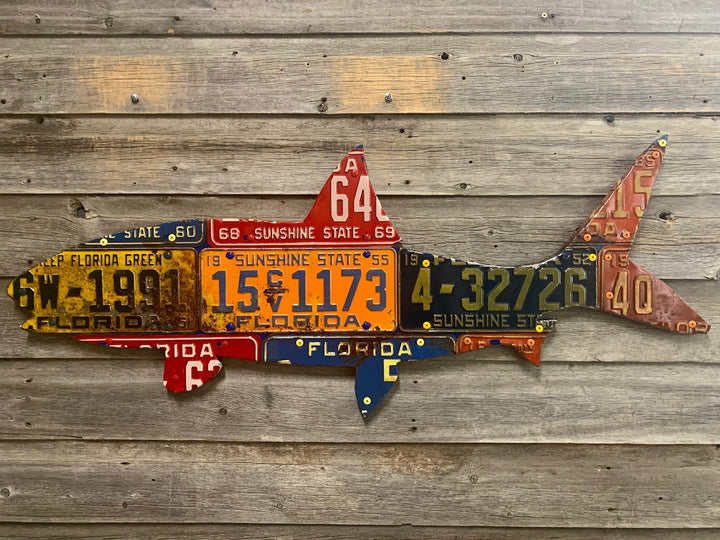 Florida Bonefish Antique License Plate Art