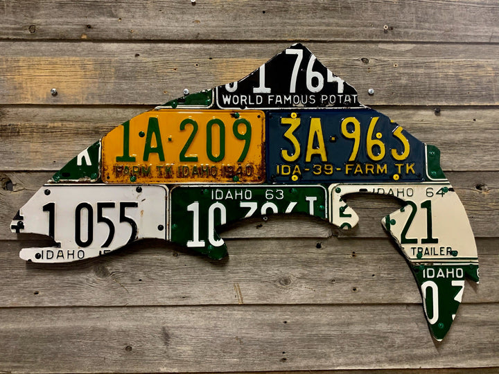 Idaho Antique Trout License Plate Art