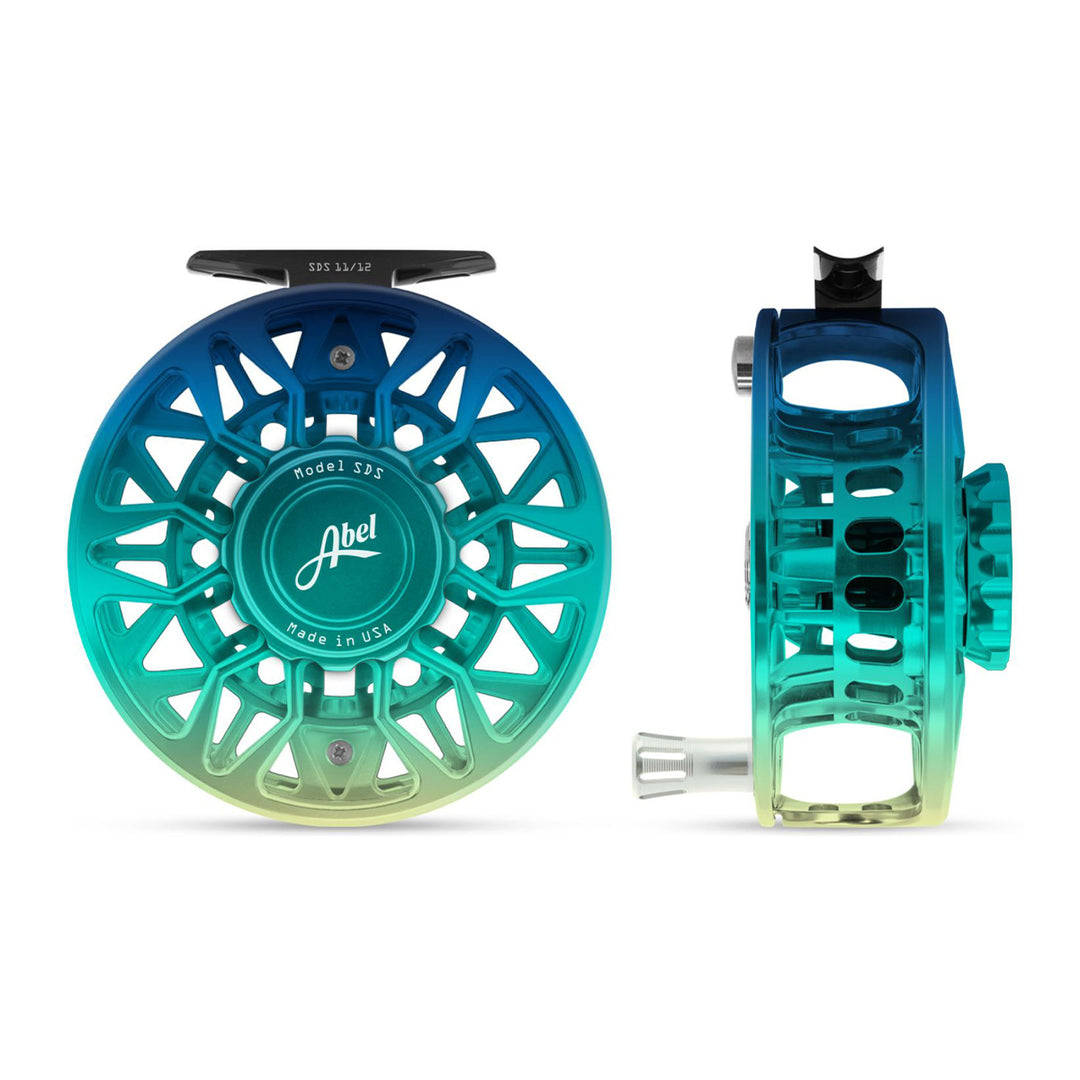 Abel SDS Reel Ported 11/12 Flats Fade with Platinum Handle