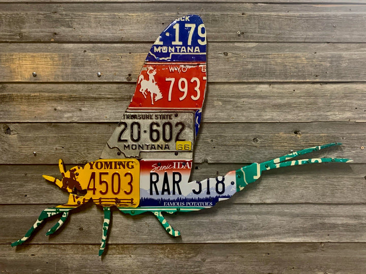 Mixed Western Mayfly License Plate Art