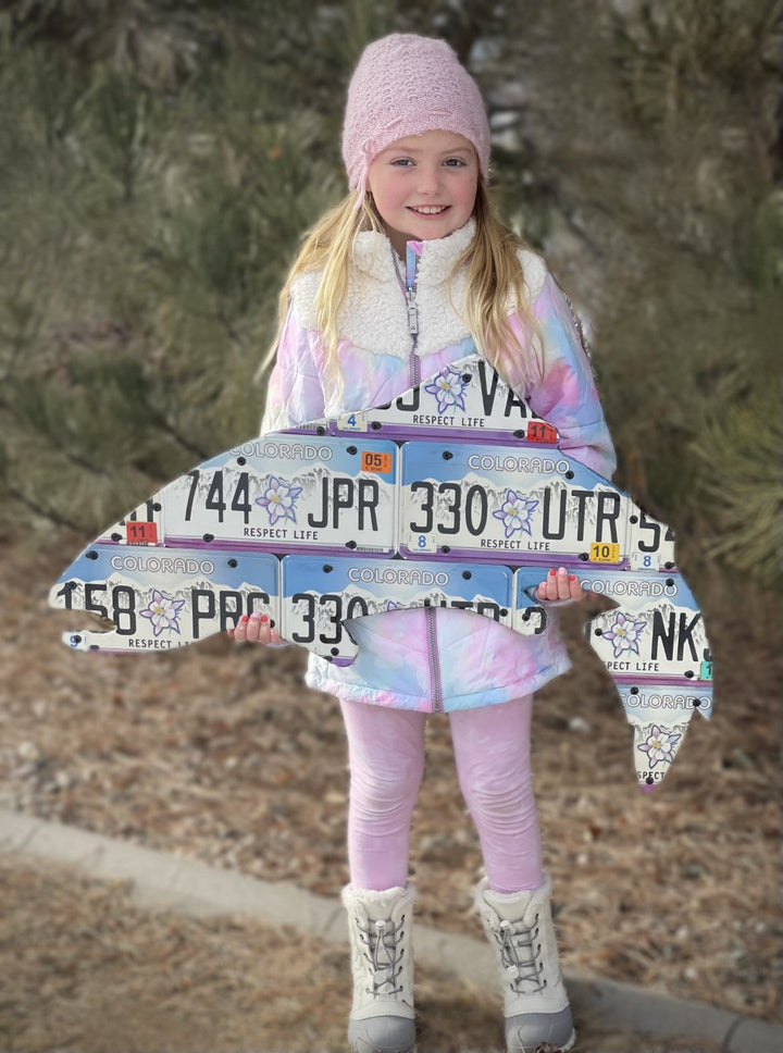 Colorado Columbine Trout License Plate Art