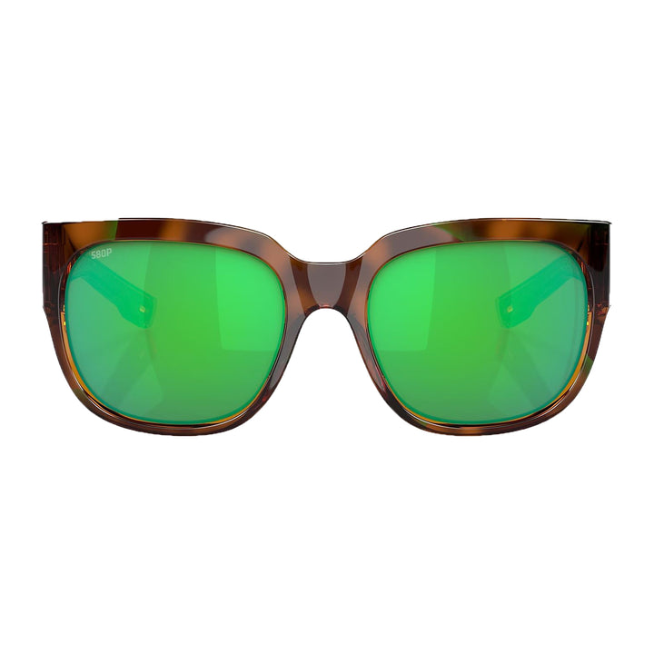 Costa Waterwoman Sunglasses Shiny Palm Tortoise Green Mirror 580P