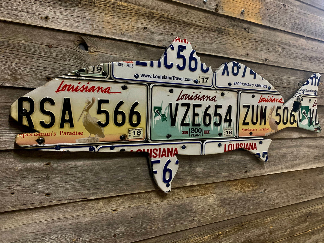 Louisiana Redfish License Plate Art