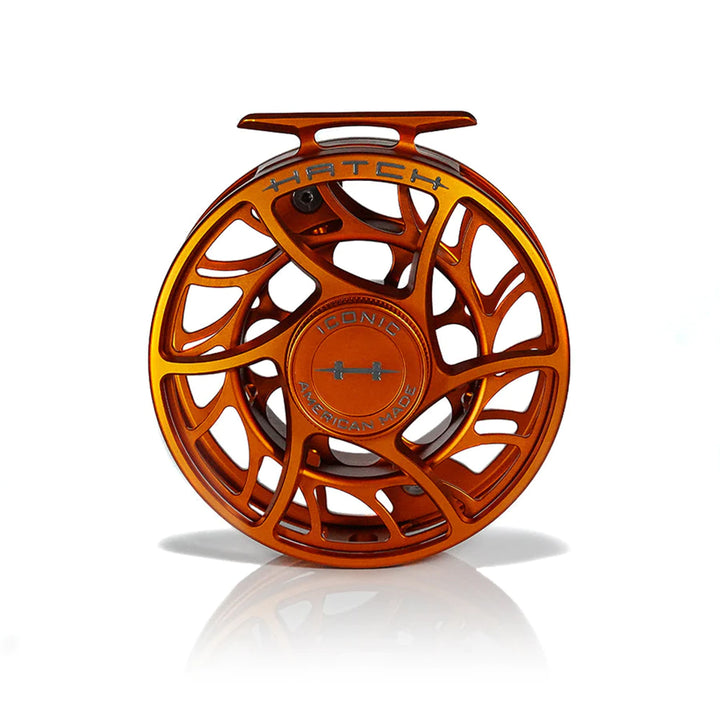 Hatch Iconic 9 Plus Fly Reel Campfire Orange