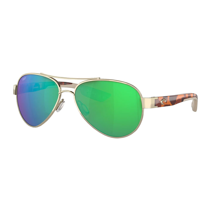 Costa Loreto Sunglasses Rose Gold Green Mirror 580P